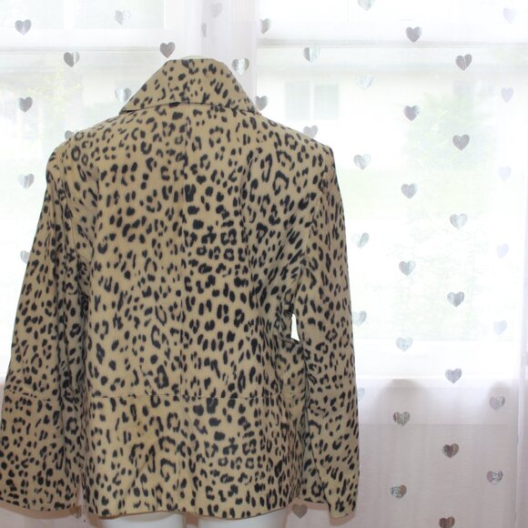 #258 Chico's Animal Print Leather Dress Jacket Size 3 (16) - Picture 5 of 10